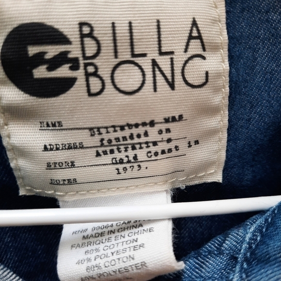 Bill A Bong Womens Denim Long Sleeve Snap Top Western Boho - Picture 4 of 7